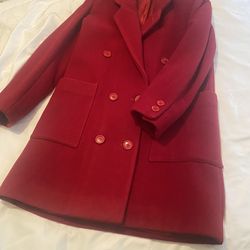 Red Double-Breasted Coat