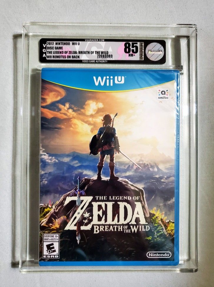 VGA 85 NM+ Zelda Breath of the Wild Nintendo Wii U 7 Controller Misprint MINT