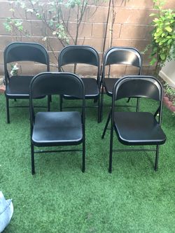 5 pc metal folding chairs