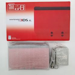Refurbished Red Nintendo 3DS XL Console New Screens Box Instruction and Charger Included