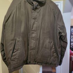 Vintage Claiborne Men’s Microfiber Bomber Jacket – Olive Green – Size 2X, Full Zip