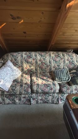 Floral Print Upholstered Sofa