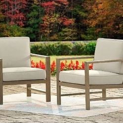 Teak Outdoor Two Chairs