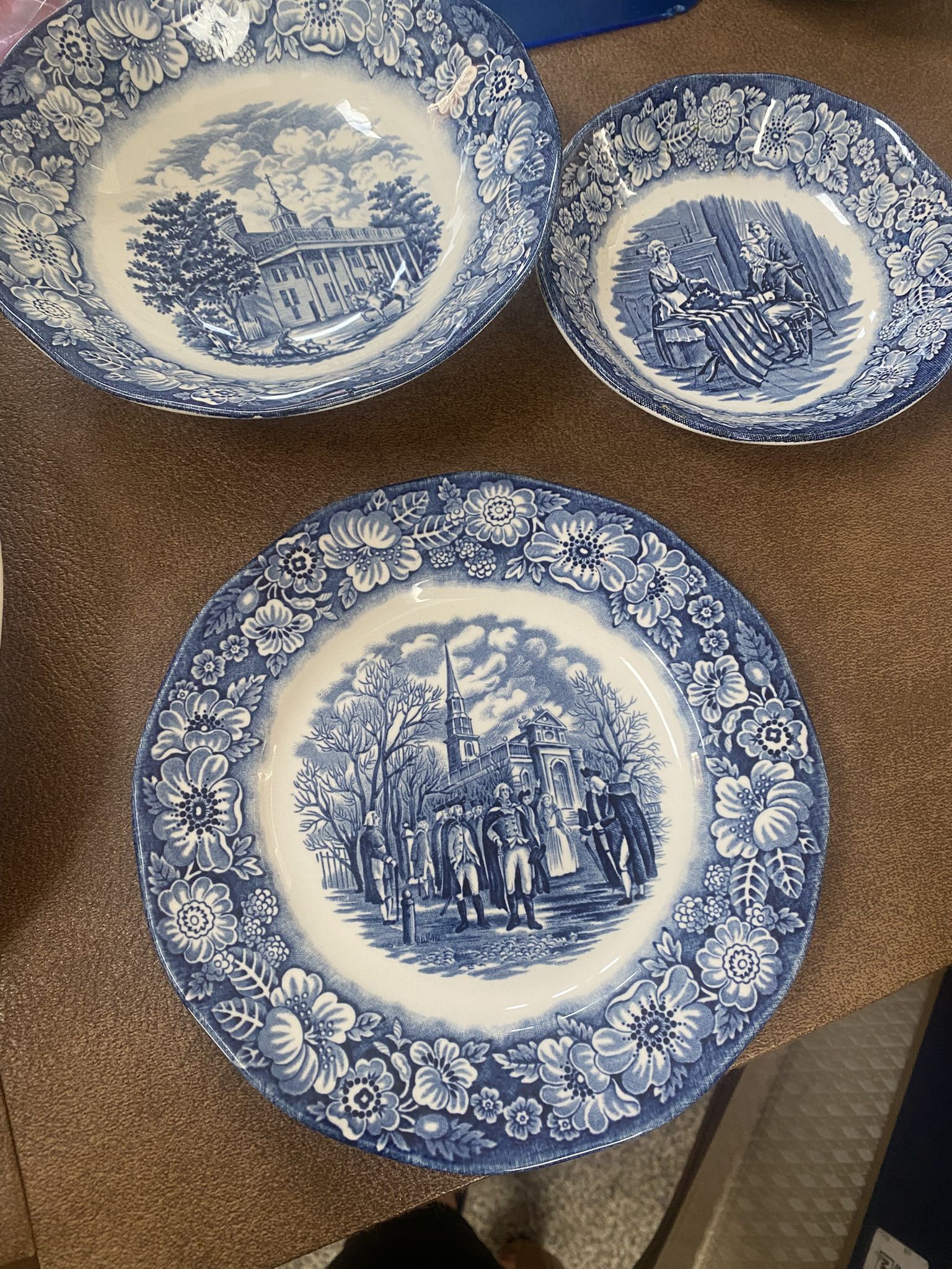 Antique Staffordshire Liberty Blue China Pieces