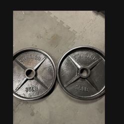 Olympic Weight Plates.     45 Dollars 