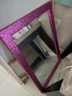 Pink glitter mirror