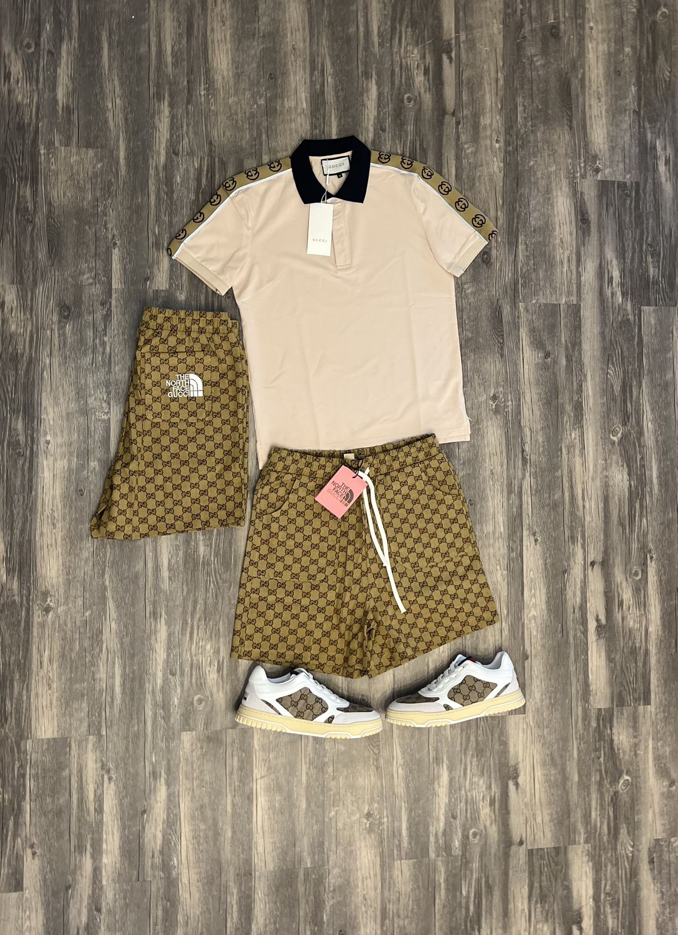 Gucci Shirt +Gucci Shorts+ Gucci Shoes Brand New With Box And Dust Bag 
