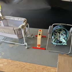 Misc Baby Items - Bassinet, Rocker, And Gym Toy