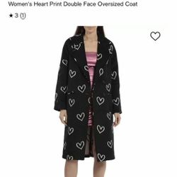 Brand New with Tags. Super Cute AVEC Les Filles Soft Coat with Hearts! Size Large. Perfect gift for Valentines Day! $100 Firm