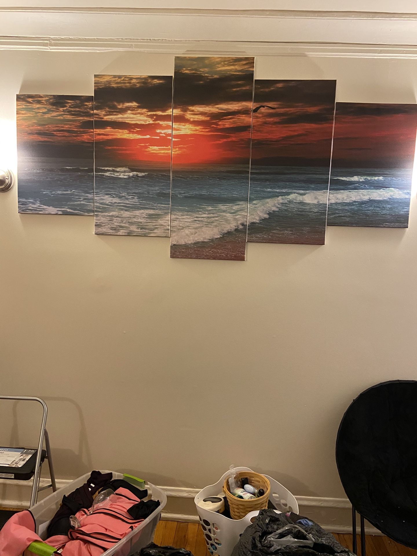 Canvas,5 Piece, Sunset, Beach