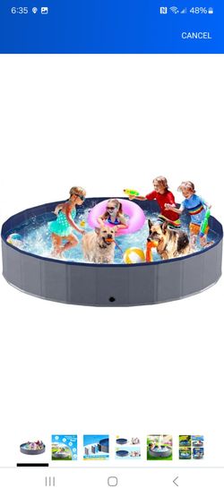 Portable dog pool foldable pet swimming pool size in pictures new in box pick up in pomona 50