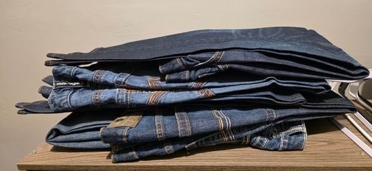 Heavy starched jeans