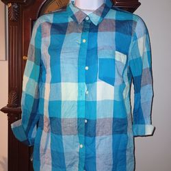 Ladies Plaid Long Sleeve Shirt 