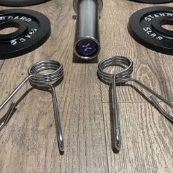 BRAND NEW Olympic Silver Curl Bar With Cooper Bearings & Weight Plates Pairs From 5s To 35s #  (Total: 170 lbs)