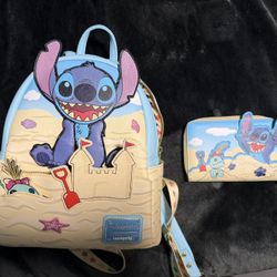 Loungefly Stitch Backpack and Wallet Set