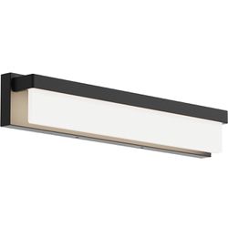 LED Bathroom Vanity Light Fixture Over Mirror 24.4 inch Modern Rectangle Black Matte Metal Lighting Bar 4000K Daylight Wall Sconce (Black)