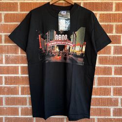 Vintage 90s Reno Nevada Casino Tourist T-shirt Size L Single Stitch