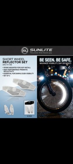 Sunlite Bicycle Front || Rear Wheel Reflectors Clip-On 2-Pack Urban Bike Safety