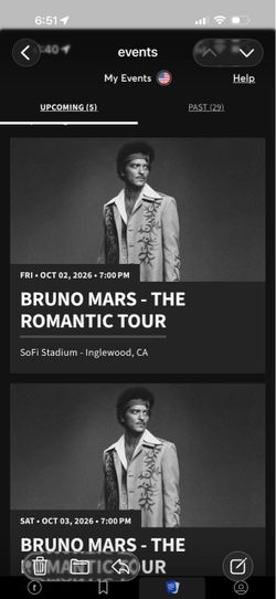 Bruno Mars Sofi stadium!