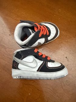 Vintage Nike baby crib shoe size 3C Air Force 1 blue orange