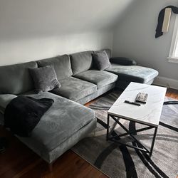 Dark Grey U-Shape Sectional Sofa