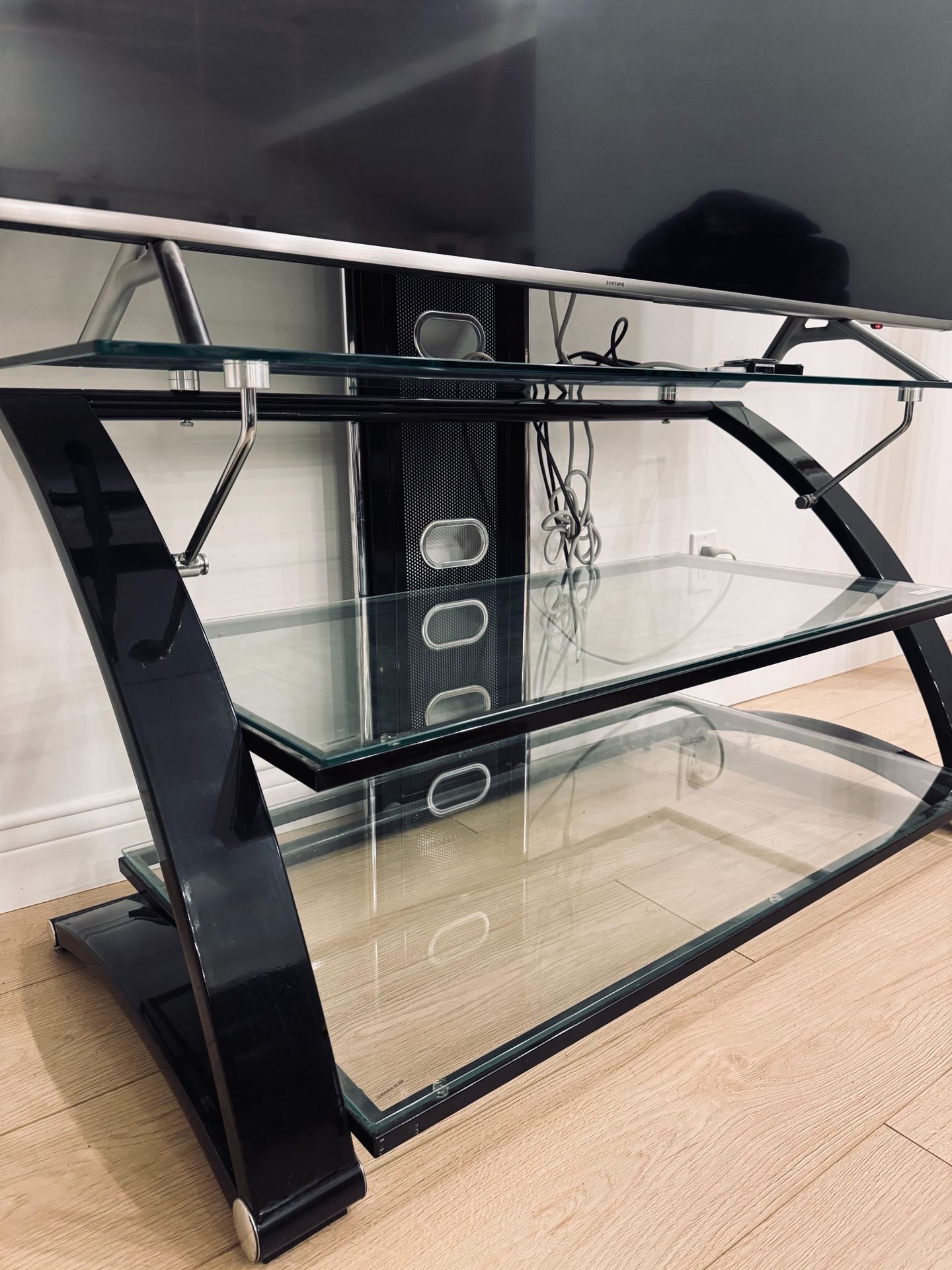 Tempered glass TV stand