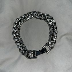 White Gold Iced Out Cuban Bracelet