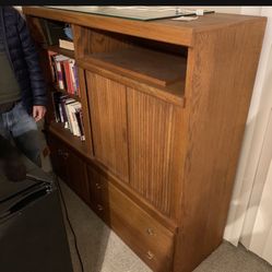 Beautiful Vintage Solid Wood TV Cabinet ~ OBO!