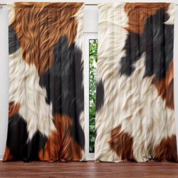 Realistic Cowhide Print Curtins 