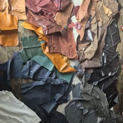 Full Grain Leather Scraps Large Pieces Top Grain Bookbinding Leather 29 Lbs Assorted Sizes And Colors