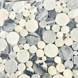 Polished Marble Pebble Mosaic Tile