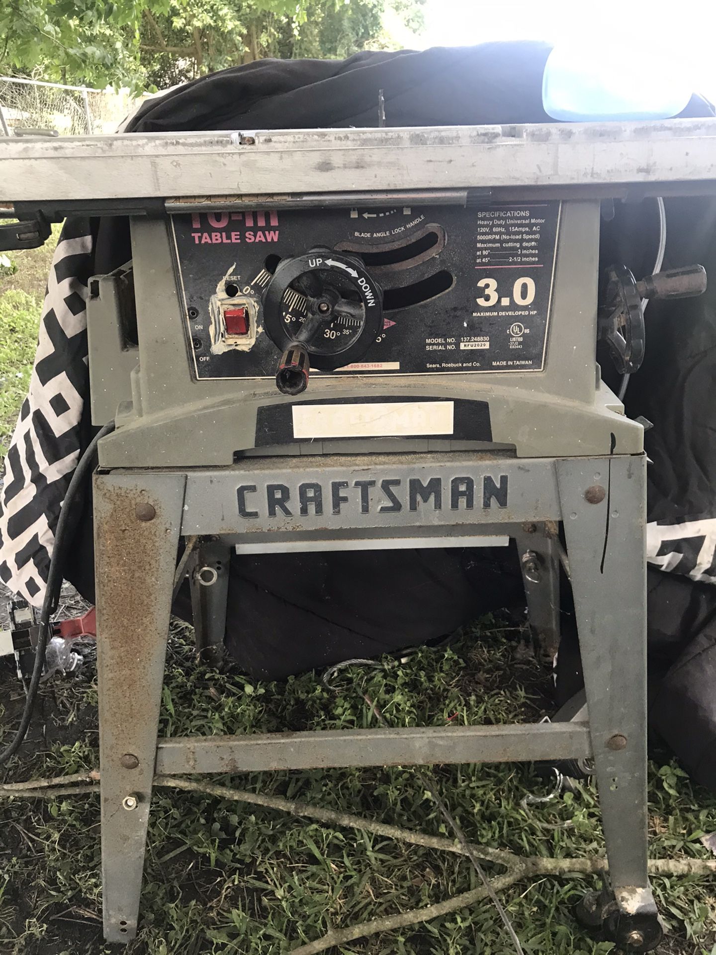 Craftsman 3.0 table saw