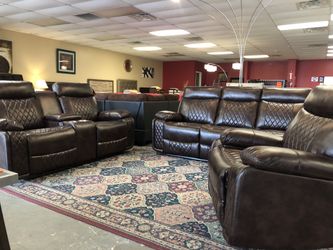 BRAND NEW 3 PIECE RECLINABLE SOFA SET WITH SWIVEL CHAIR