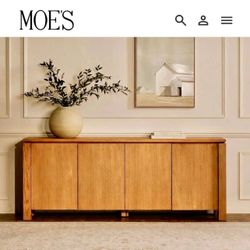 BRAND NEW 80" Sideboard, Solid Oak Wood, Retails for $2,500–FREE SAME-DAY DELIVERY