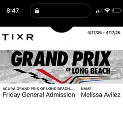 X8 Grand Prix of Long Beach Tickets (FRIDAY ONLY)
