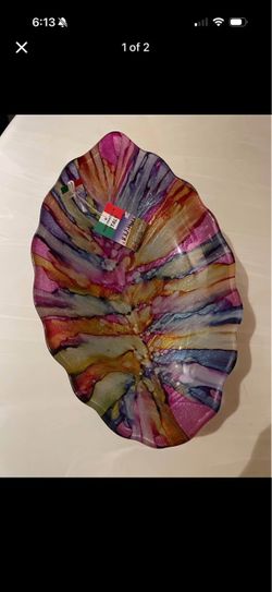 Quadrifoglio Beautiful Oval Multicolored Bowl- made in italy
