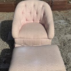 Antique Chair And Ottoman 