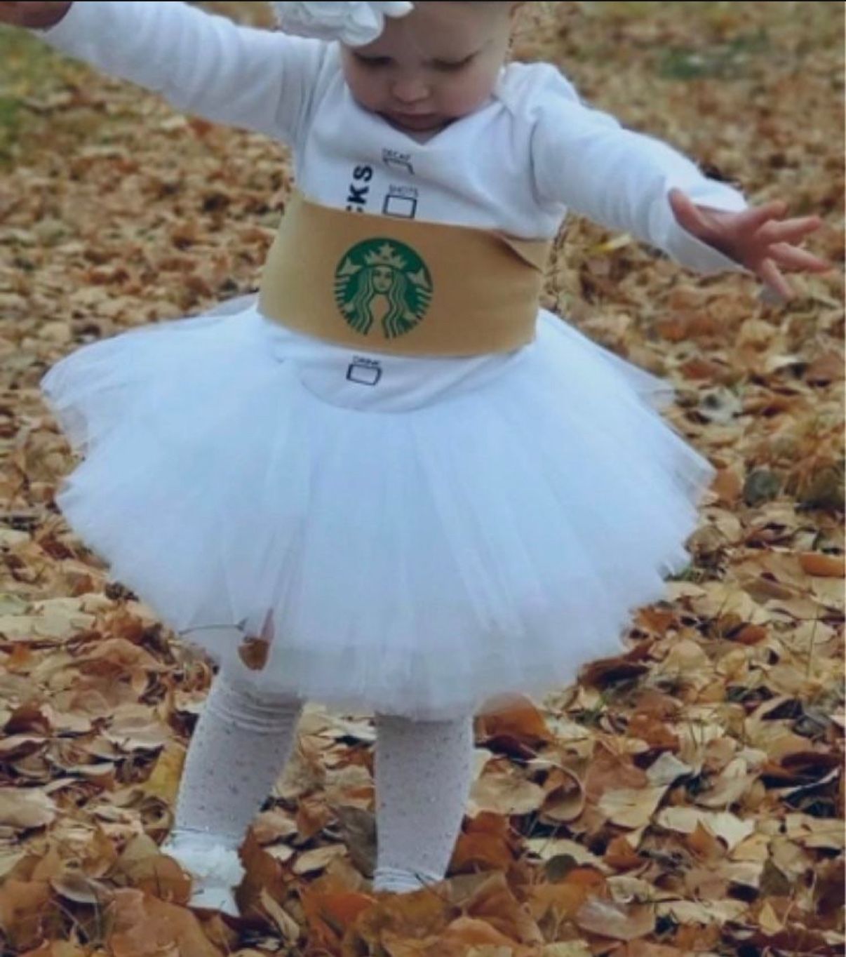 Starbucks Cup  Inspired  Halloween Costume: Tutu Bloomer Set with Bow
