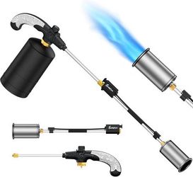 new Propane Torch Weed Burner - Adjustable Flame Weed Burner with Detachable Handle & Piezo Trigger Self Igniting for Garden, Wood, Ice, Snow, Melting