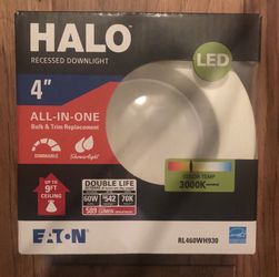 Halo 4” LED Recessed Downlight 3000K.