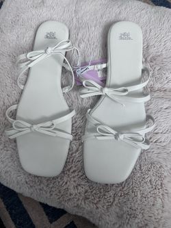 white Wild Fable bow sandals