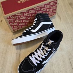 Vans Filmore Hi Black White Sneakers Suede/Canvas High Top Men's Size 9.5