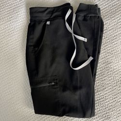 FIGS Technical Collection Black Jogger Style Scrub Pants, Size Small 