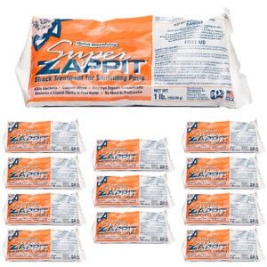 Super Zappit 73% Pool Shock Calcium Hypochlorite 12 Pack