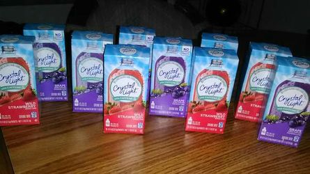 Crystal Light W/ Caffeine Drink Mix! Wild Strawberry or Grape!