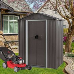 5 x 3 FT Outdoor Storage Shed, Metal Shed Small Garden Tool Storage Shed with Window and Lockable Door