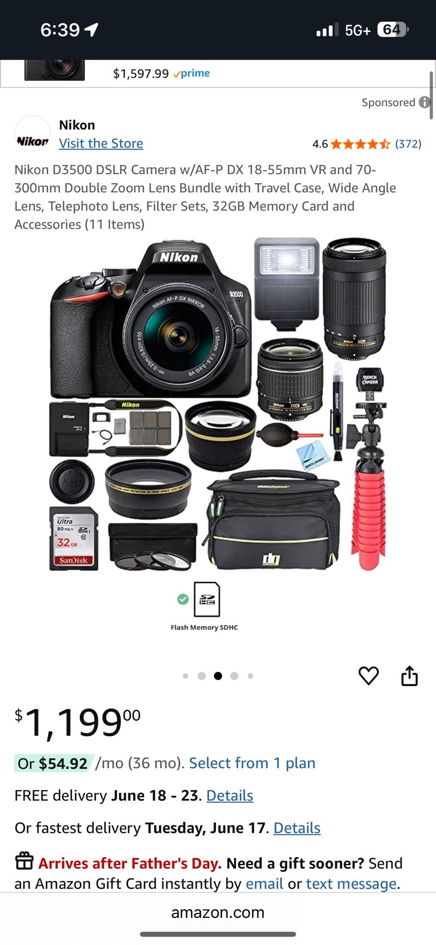 Nikon D3500 Camera and accessories