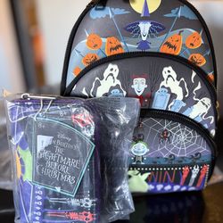 Nightmare Before Christmas Loungefly Backpack and Wallet