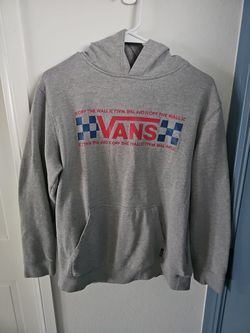 VANS Gray Checkerboard Off The Wall Logo Pullover Hoodie XL