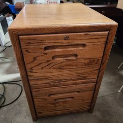 2 Drawer Wooden Filing Cabinet